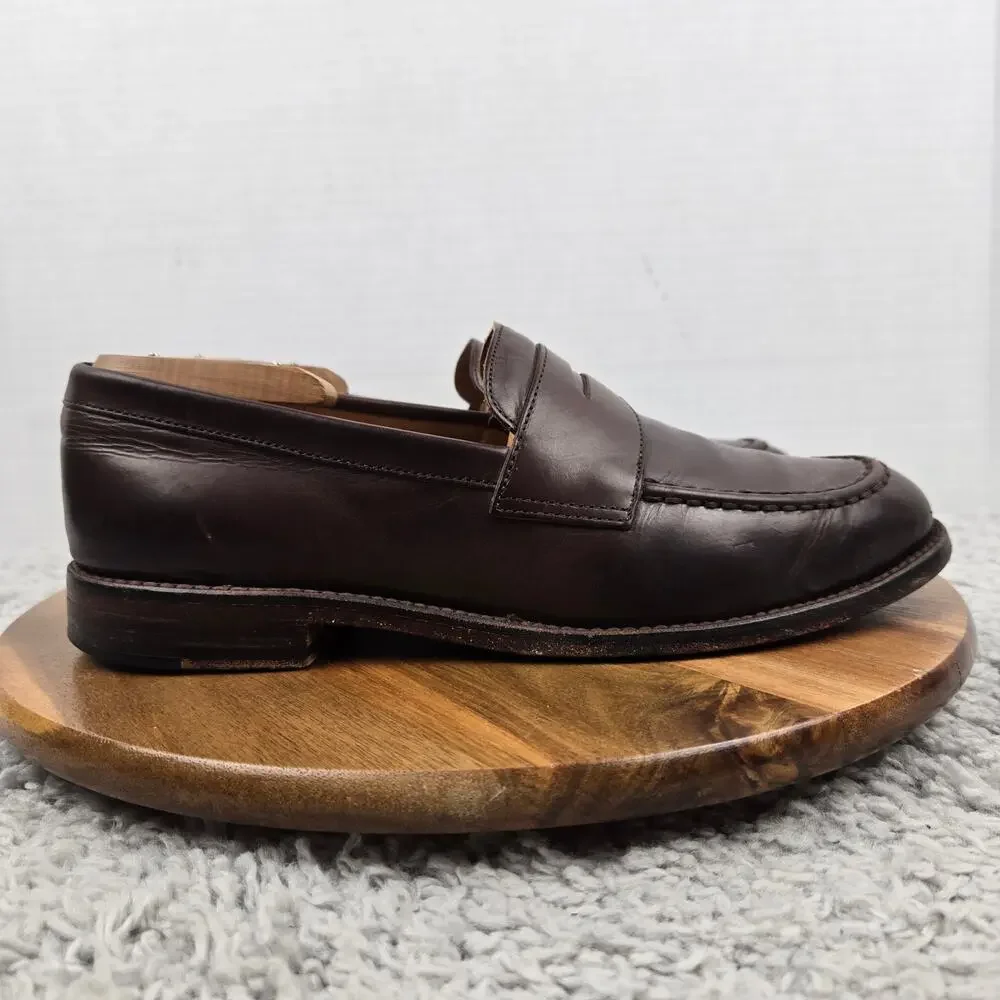 J. Crew Mens 9D Ludlow Brown Leather Casual Lifestyle Office Daily Penny Loafer